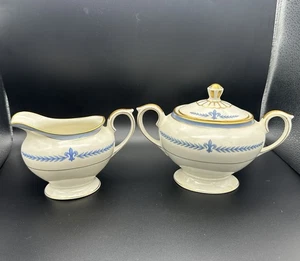 Lamberton Ivory China Puritan Pattern Sugar Bowl & Lid Antique Serveware - Picture 1 of 20