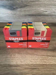 Boîtier de 100 disquettes couleur double face haute densité 1,44 Mo 3,5 pouces NEUF - Photo 1/5