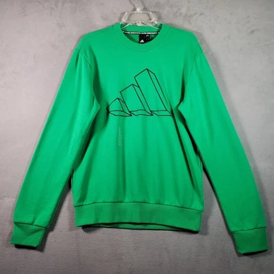 Adidas Sweatshirt Mens S Kelly Green Center Logo Athleisure Streetwear Cozy NEW - Image 1 of 4