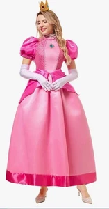 Prinzessin Pfirsich High End Kostüm 4-teilig Kostüm Cosplay Spitze Puffärmel Halloween - Bild 1 von 13