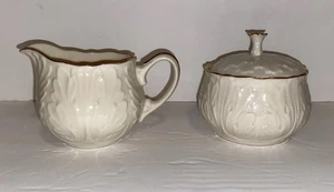 Vintage Lenox 24k Goldrand Cottage Collection Milchkännchen & Zuckerdose mit Deckel USA - Bild 1 von 14