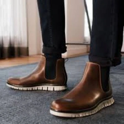 Botas Chelsea masculinas Cole Haan ZERØGRAND remasterizadas impermeáveis tamanho 12W - Imagem 1 de 4