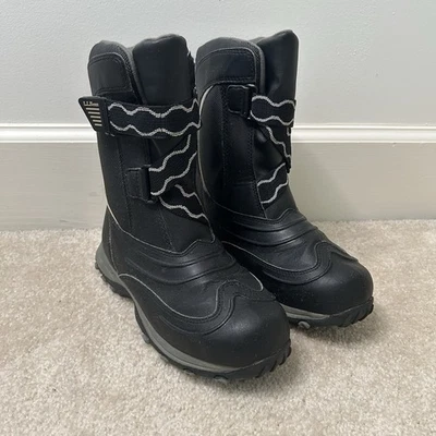 LL Bean Boys Negro Juvenil Aislado Invierno Botas de Nieve Niños Talla 3 Foto 1 de 4