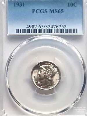 1931 P MERCURY DIME PCGS MS65 VERY NICE - Image 1 of 4