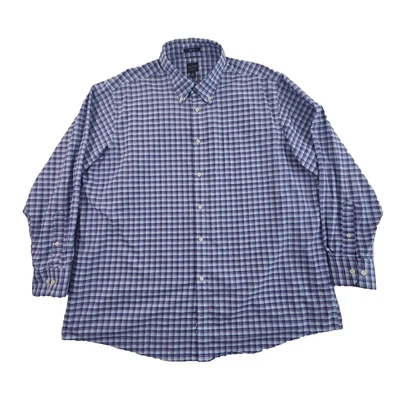 Dockers Battery Street Shirt Men XXL Blue Check Oxford Classic Fit Stretch EUC - Image 1 of 4