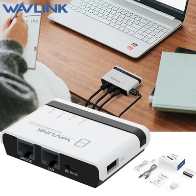 Servidor de impresión inalámbrico USB servidor de impresión WiFi independiente con LAN/Puente de 10/100 Mbps  Foto 1 de 4