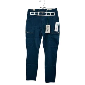 Cosmic Blue Love Womens High Rise Curvy Cargo Pants Skinny Leg Size 26P Blue - Picture 1 of 5