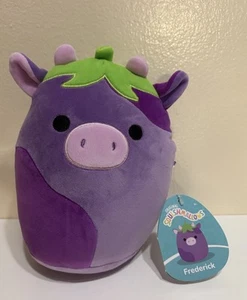 Squishmallow 8 Zoll Frederick Aubergine Kuh SELTEN Jazwares Neu mit Etikett - Bild 1 von 2