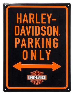 Placa de lata logotipo B&S somente estacionamento em relevo Harley-Davidson - 12 x 15,75 polegadas - Imagem 1 de 2