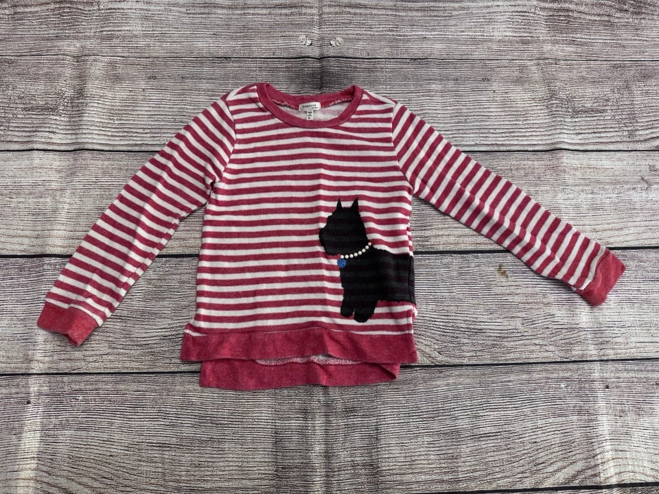 Camisa Monteau Los Angeles Niñas Talla Pequeña Rojo y Blanco Rayas Scottie Perro Foto 1 de 1