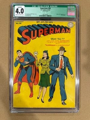 Superman 30 Cgc 4.0 Qualified (Cover Married) 1st Appearance Mr. Mxyzptlk  - Image 1 of 2