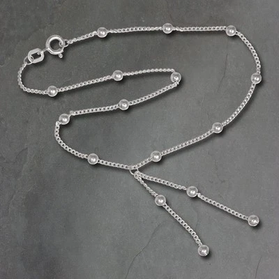 Silberdream 25cm Cavigliera Donna Argento Allergenfrei Sfere Vero Argento SDF013 - Immagine 1 di 4