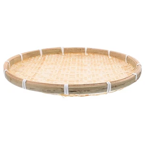 Cesta redonda de bambú tamizador: Bandeja de lavado de verduras de 35 cm - Cesta de secado de mariscos - - Imagen 1 de 12