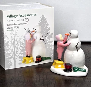 Department 56 Accessory LUCKY THE SNOWMAN 2018 #6001688 New in box - Picture 1 of 15