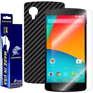 ArmorSuit MilitaryShield LG Nexus 5 Screen Protector + Black Carbon Fiber Skin - Picture 1 of 6