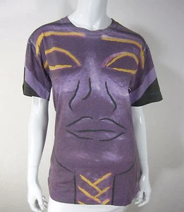MARCC NWT Short Sleeve T SHIRT TOP BLOUSE Size M MEDIUM PURPLE FACE PRINT - Picture 1 of 7