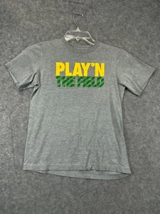 Nike Playn The Field T Shirt Youth M Medium Gray Logo Crew Tee Graphic Cotton - Picture 1 of 8