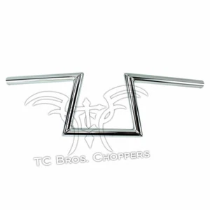 Manillar TC Bros. 1" inclinado Z cromo con hoyuelos sportster dyna chopper bobber bars - Imagen 1 de 5