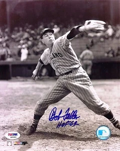 BOB FELLER - REIMPRESIÓN DE FOTO FIRMADA BRILLANTE 8 X 10 - Imagen 1 de 1