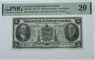 Canada $5 (1935) Royal Bank of Canada Pmg 20 Very Fine Banknote