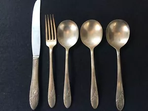 Targa Tudor 1946 QUEEN BES FIVE (5) PCSPattern Oneida Silverplate - Foto 1 di 6