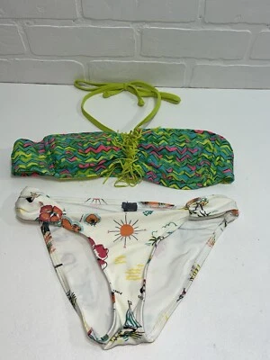 LOTE DE 2 PIEZAS DE TRAJE DE BAÑO AERIE - TOP VERDE RETRO AÑOS 90 + PANTALONES HAWAIANOS - S Foto 1 de 4