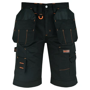 Wrightfits Mens Cargo Work Shorts Black Multi Pockets Waist 30 - 42" - WWRBS - Picture 1 of 19
