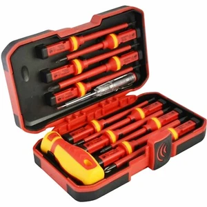 13pc VDE Insulated Screwdriver Pozi Philips Flat Interchangeable Insulated Tools - Picture 1 of 4