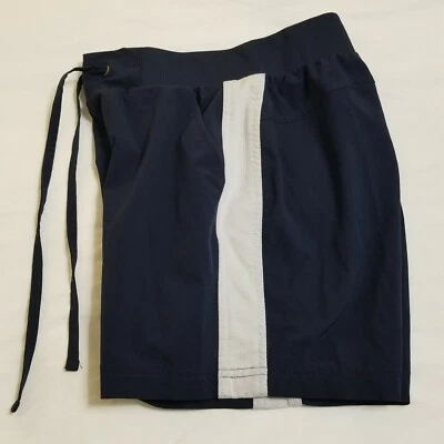 Womens Tek Gear Shorts Size XS Navy Blue White Stripe Pockets Athletic - Image 1 of 4