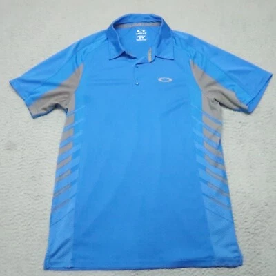 Camisa Polo Oakley Hombre Mediana 38x29 Azul Cuello Campamento Poliéster Peso Ligero Foto 1 de 4
