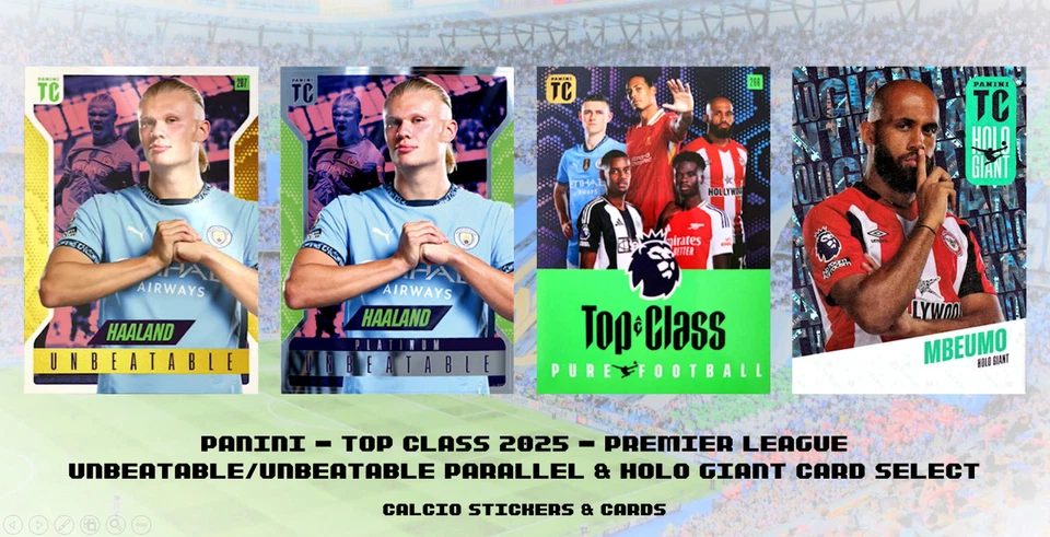 Panini Premier League Top Class 2025 - Unbeatable & Holo Giant Cards + Parallel - Image 1 of 1