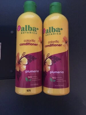 Two Alba Botanica Acondicionador Colorific Plumeria 12 oz. Foto 1 de 4