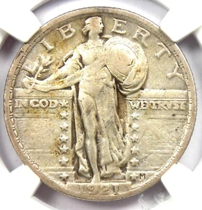 1921 Standing Liberty Quarter 25C Coin - Certified NGC VF35 - Rare Date! - Picture 1 of 4
