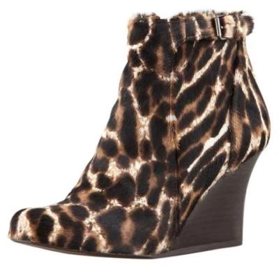 Lanvin $990 New Genuine Calf Hair Leopard Print Wedge Ankle Boot (40EU/9-9.5US) - Image 1 of 4