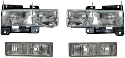 Headlights For 1990 1991 1992 1993 Chevy GMC Truck With Turn Signal Lights - Image 1 of 4