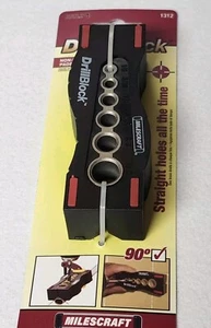 Milescraft 1312 Drill Block Handheld Drill Guide Drilling Jig for 6 Bit Sizes - Picture 1 of 5