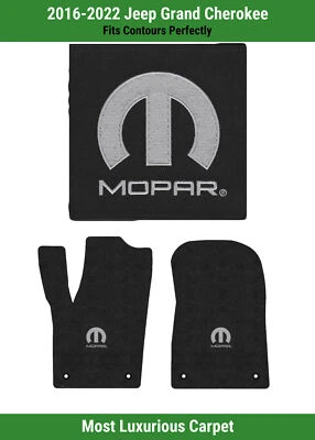 Передние коврики Lloyd Luxe для Jeep Grand Cherokee 16–22 годов выпуска с черным логотипом M-Mopar - Изображение 1 из 4