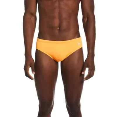 NIKE Hydrastrong costume da bagno uomo slip nuoto swim lettera sport piscina - arancione