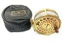 Hardy Gold Sovereign #9/10 trout fly reel with Hardy reel pouch Ltd Ed #322