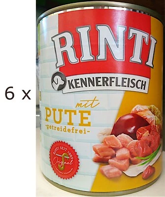 (EUR 6,69 / kg)  Rinti Kennerfleisch Pute - für Hunde - getreidefrei: 6 x 800 g - Bild 1 von 2