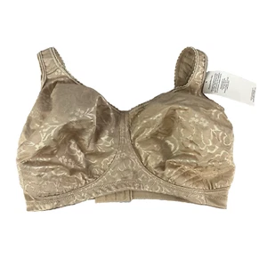 Playtex Women's 18-Hour Full Coverage Wireless Bra size 38DDD Beige Flowers - Picture 1 of 8