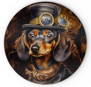 Steampunk Dachshund IV Chopping Board, Cute Gentleman Dog Scientific Intelligent - Picture 1 of 7