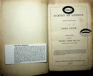 1842 edición Thoms Survey of London John Stow historia local Whittaker 1598 - Imagen 1 de 10