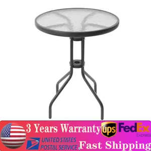 Patio Folding Table Round Outdoor Coffee Table Foldable Camping Side End Tableš„ - Picture 1 of 16