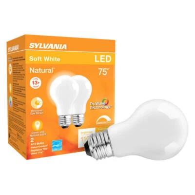 Sylvania Natural A19 E26 (Medium) LED Bulb Soft White 75 Watt Equivalence - Image 1 of 2