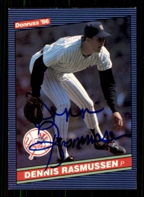 1986 Donruss Baseball #336 Dennis Rasmussen Signed Autograph (no COA) - Image 1 of 2