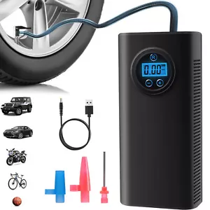 Car Tire Inflator Cordless Digital USB Rechargeable Tyre Air Compressor Pump 12V - Picture 1 of 11