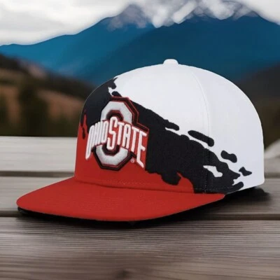 OSU Ohio State Buckeyes Hat Mitchell & Ness Snapback Sharktooth cap Flatbill - Image 1 of 4