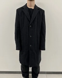 Hugo Boss Wool Coat Jacket Mens Striped Black Size EU-52/ US-42 - Picture 1 of 15