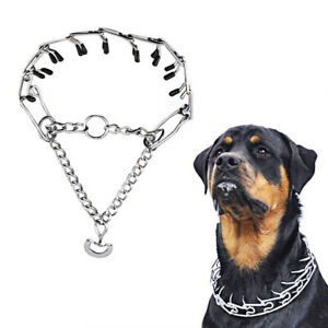 Dog Choke Collar Training Prong-Pinch Chain Adjustable Metal Pet Spike